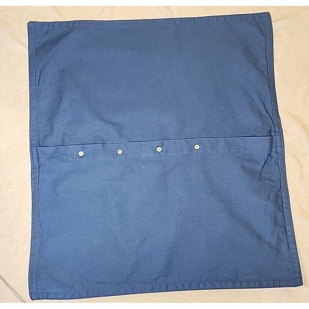 VTG Lauren Ralph Lauren Cotton Duck Canvas Pillow Cover Blue Euro HUGE 25x27 USA